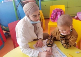 Tutoring at the West Bank Pediatric Cancer Department