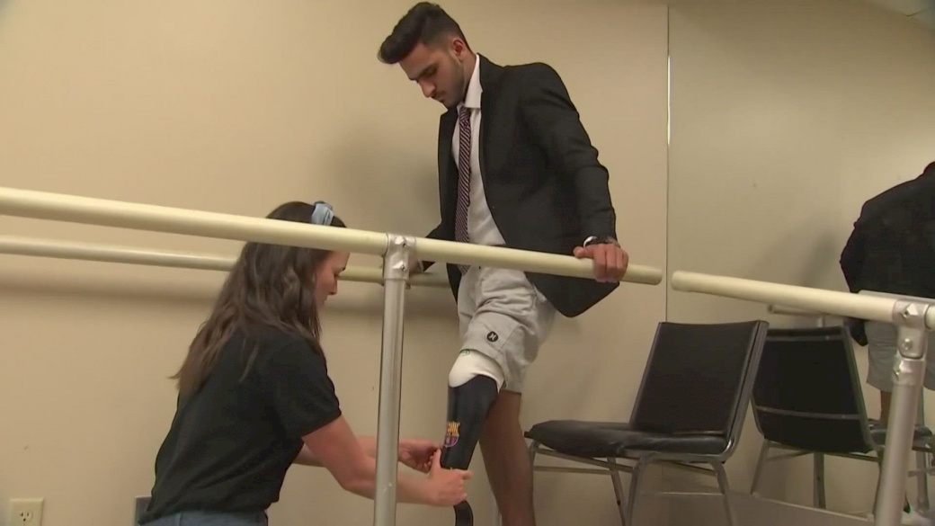 Watch News Story on 16-year-old Abdullah in UKRAINE AND GAZA, who received a Prosthetic leg in America